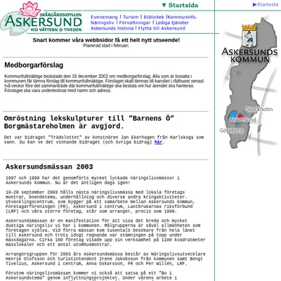 Askersund-Nytt startsida 2003