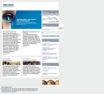 ASSA ABLOY News startsida 2005