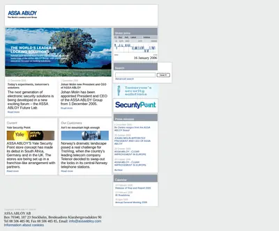 ASSA ABLOY News startsida 2006