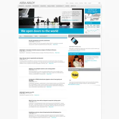 ASSA ABLOY News startsida 2012