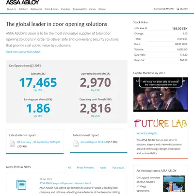 ASSA ABLOY News startsida 2016