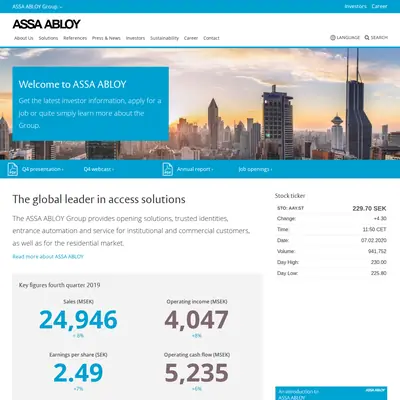 ASSA ABLOY News startsida 2020