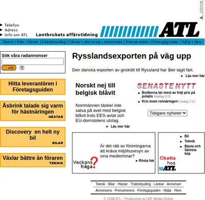 Annonsblad för oss på landet startsida 1998