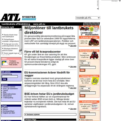 Annonsblad för oss på landet startsida 2001