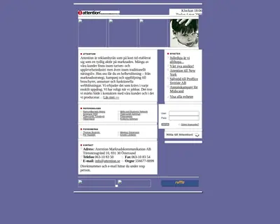 www.attention.se startsida 2003