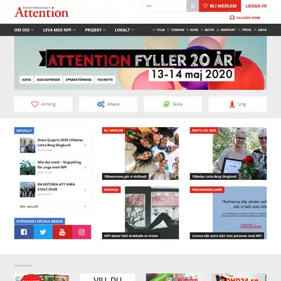 www.attention.se startsida 2020