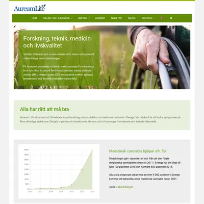 Aurea Care medical science journal startsida 2020