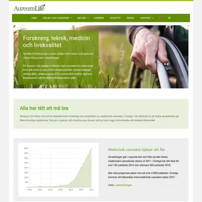 Aurea Care medical science journal startsida 2021