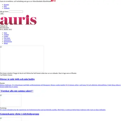 AURIS startsida 2012
