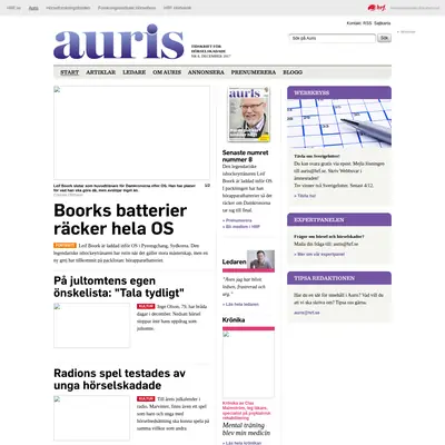 AURIS startsida 2018