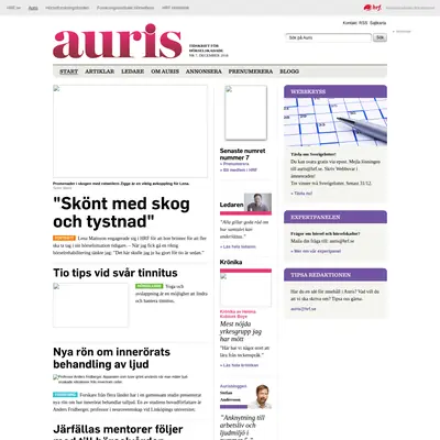 AURIS startsida 2019