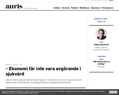 AURIS startsida 2021