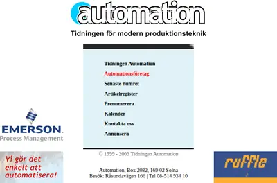 Automation startsida 2004
