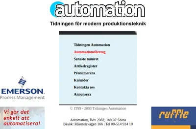 Automation startsida 2005