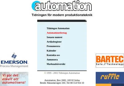 Automation startsida 2006