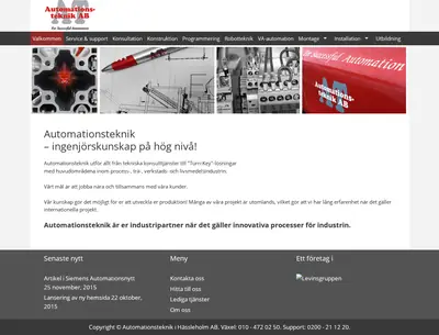 automationsteknik.com startsida 2016