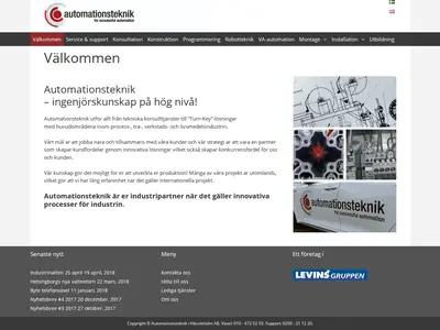 automationsteknik.com startsida 2018