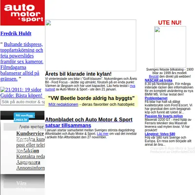 Auto, Motor och Sport Vintage startsida 1998