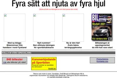 Auto, Motor och Sport Vintage startsida 2001