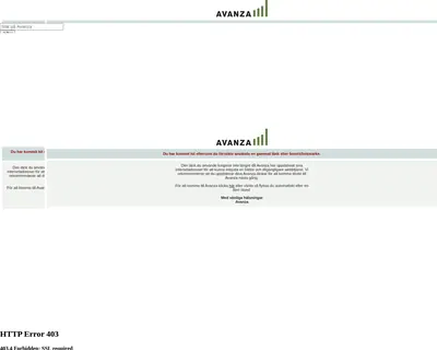 Avanza Live startsida 1998