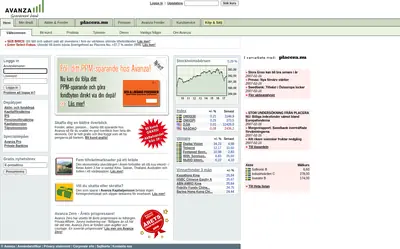 Avanza Live startsida 2007