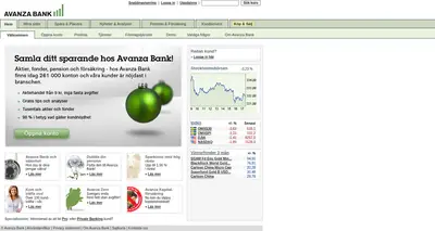 Avanza Live startsida 2009