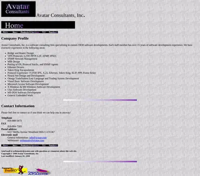 Avatar startsida 1999
