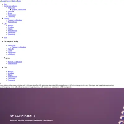 Av egen kraft webbradio startsida 2021