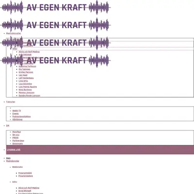 Av egen kraft webbradio startsida 2022