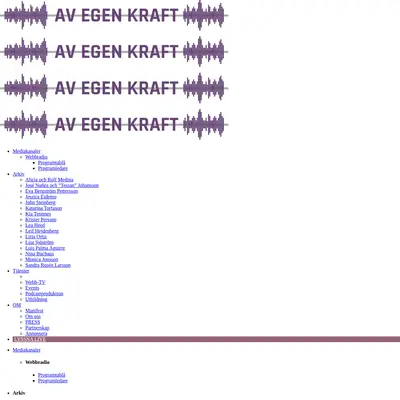 Av egen kraft webbradio startsida 2023