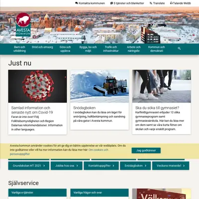 100% Avesta startsida 2021