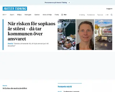 www.avestatidning.com startsida 2024
