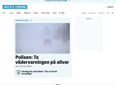 www.avestatidning.com startsida 2026