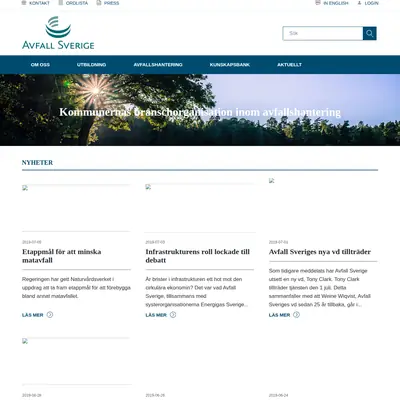 Avfall och Miljö startsida 2019
