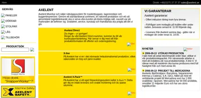 Axelent, www.axelent.se startsida 2007
