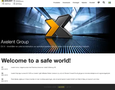 Axelent, www.axelent.se startsida 2016