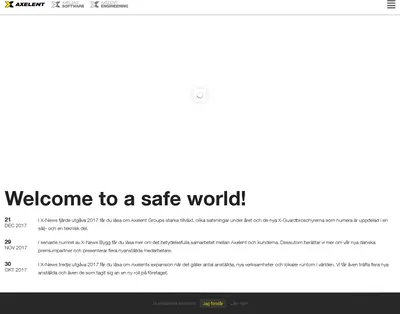 Axelent, www.axelent.se startsida 2018
