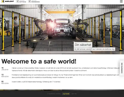 Axelent, www.axelent.se startsida 2019
