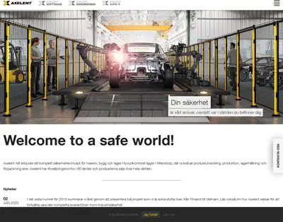 Axelent, www.axelent.se startsida 2020