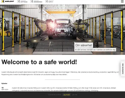 Axelent, www.axelent.se startsida 2021