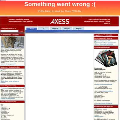 Axess.se startsida 2009