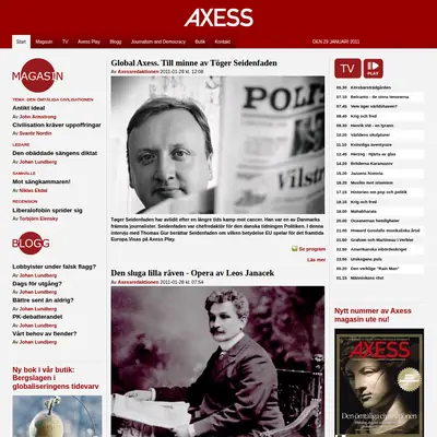 Axess.se startsida 2011