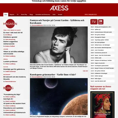 Axess.se startsida 2012