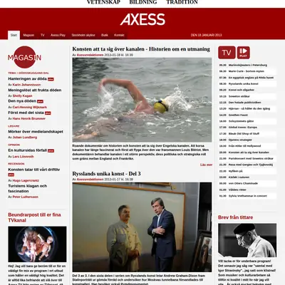 Axess.se startsida 2013