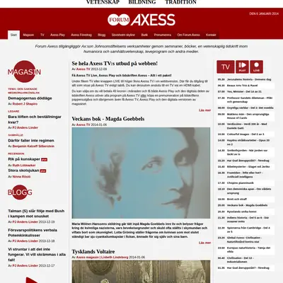 Axess.se startsida 2014
