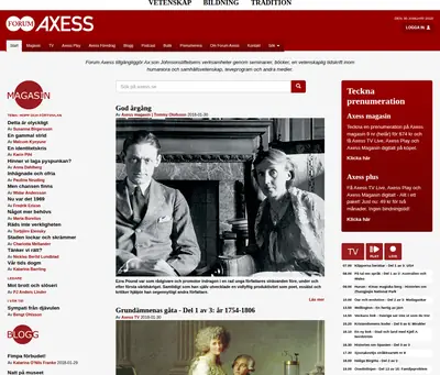 Axess.se startsida 2018
