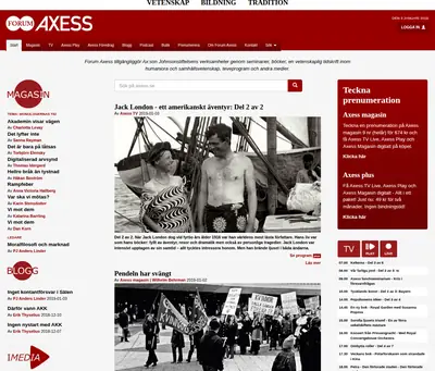 Axess.se startsida 2019