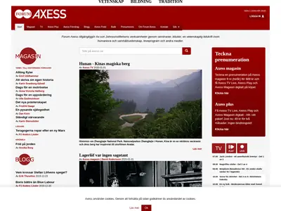 Axess.se startsida 2020