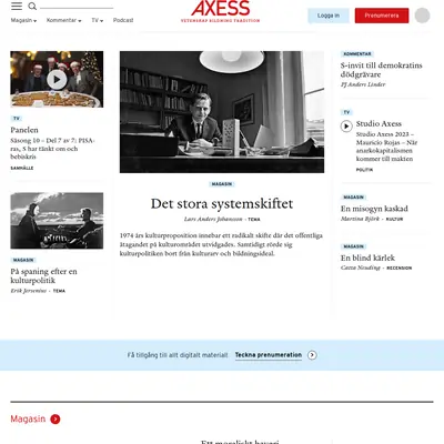 Axess.se startsida 2024