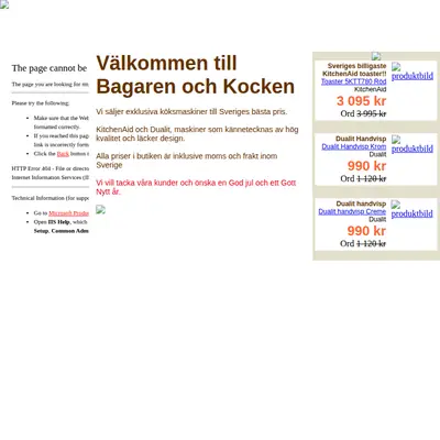 Bagaren och Kocken startsida 2006